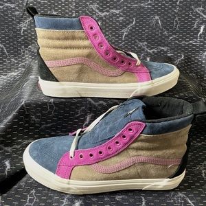 VANS SK8 HI MTE MENS SIZE 11 PINK/BLUE/TAN